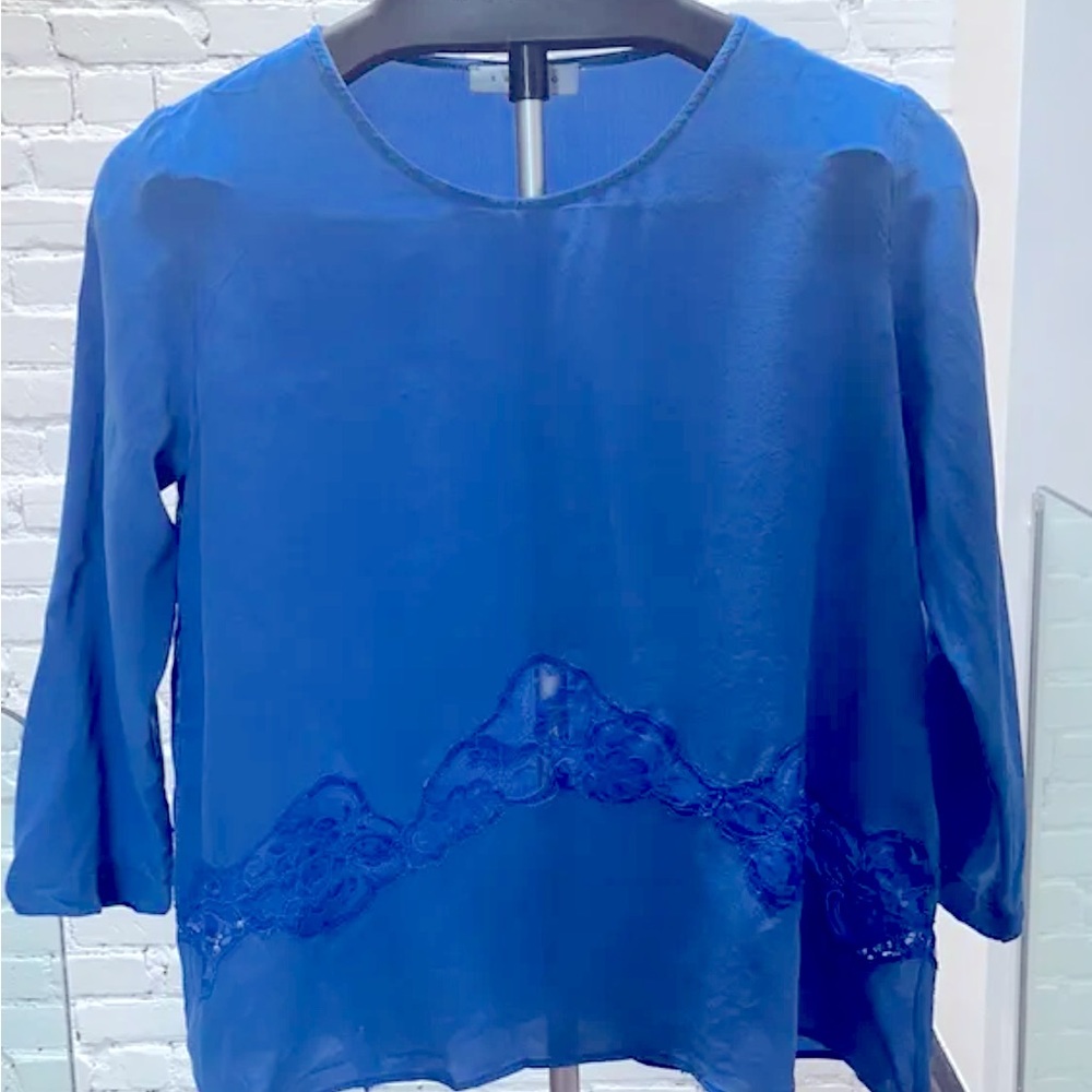 Sandro blouse with lace detail